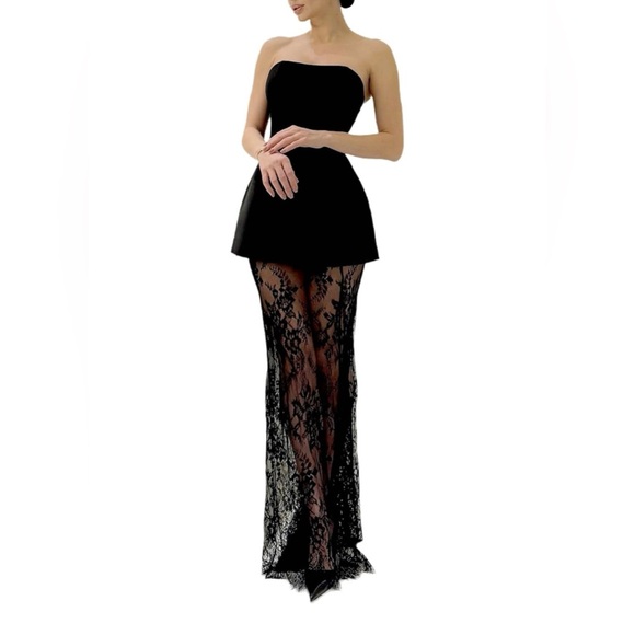 Elegant Black Lace Two Piece Set - Picture 1 of 2